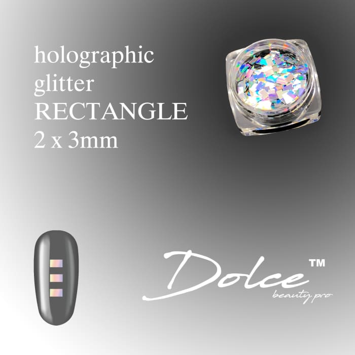 Dolce® Holographic Glitter - Rectangle 2x3mm - OceanNailSupply