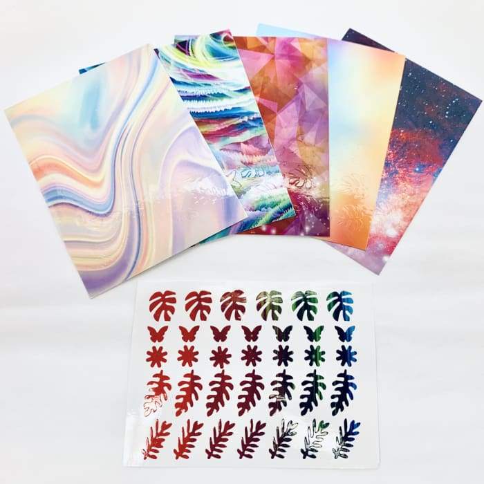 Holograpic Pre-Cut Nail Art Stickers - Leaves - OceanNailSupply