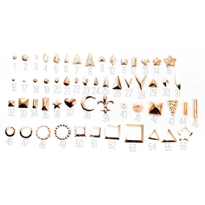 Japanese decoration - Rose gold studs/frames/texture [new] 10pcs/50pcs - OceanNailSupply