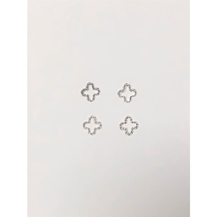 Japanese Decoration Silver Clover Frame - OceanNailSupply