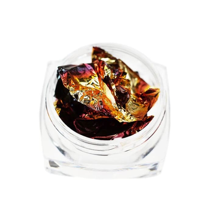 Loose Metallic Foil in Jar - Blue Gold - OceanNailSupply