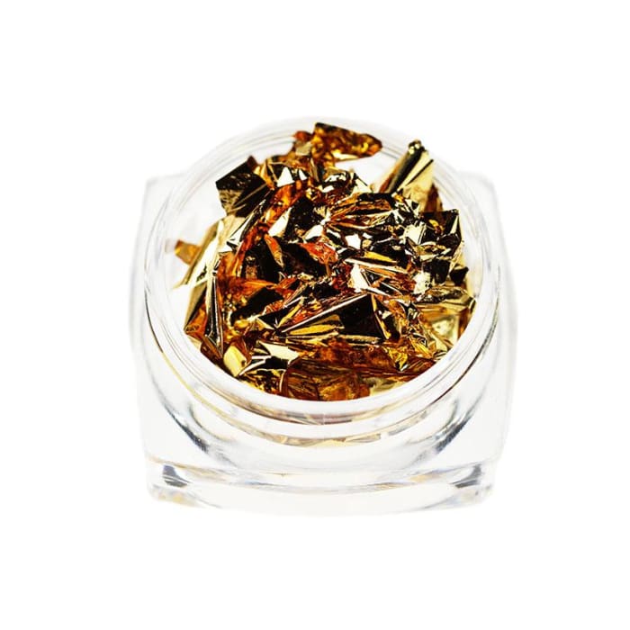 Loose Metallic Foil in Jar - Gold - OceanNailSupply