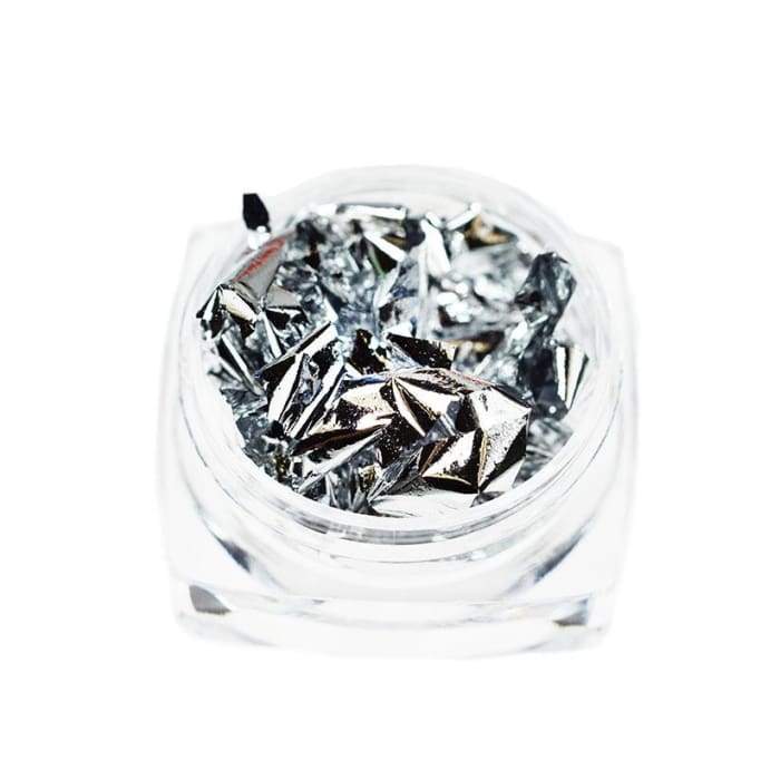 Loose Metallic Foil In Jar - Silver - Oceannailsupply