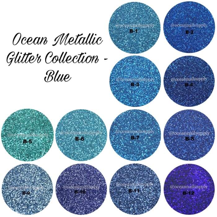 Ocean Metallic Glitter Collection - Blue - OceanNailSupply
