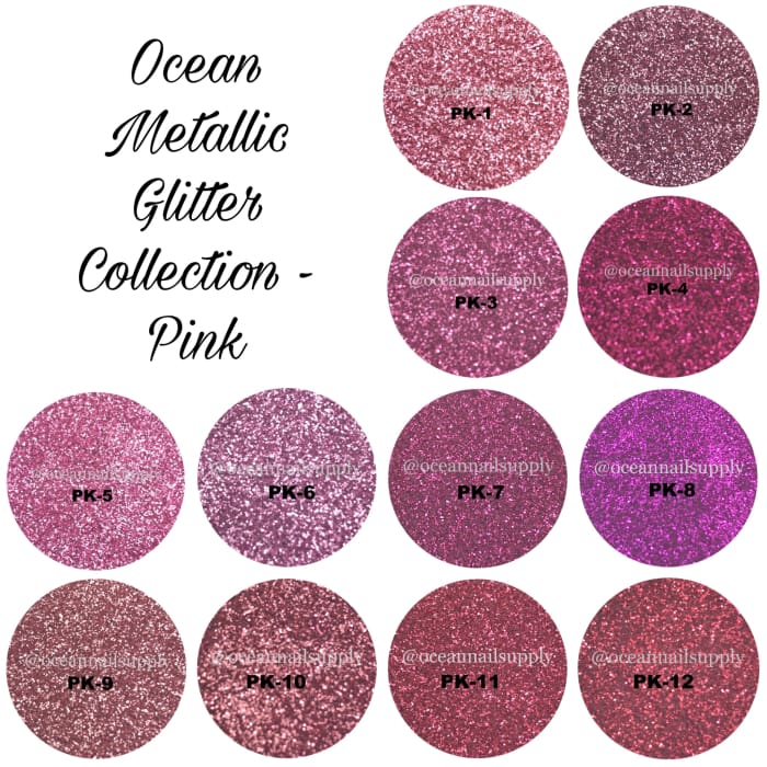 Ocean Metallic Glitter Collection - Pink - OceanNailSupply