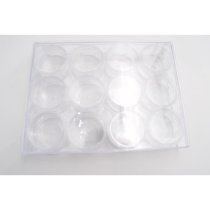 Plastic Case Storage with 12 Jars - OceanNailSupply