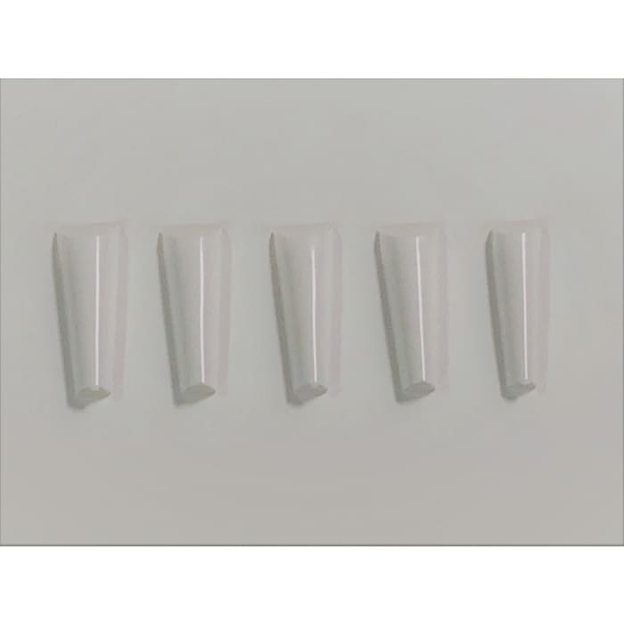 Precision Coffin Nail Tips in White - OceanNailSupply