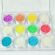Set of 12 jars Opal dust/ textured salt/ color sand - OceanNailSupply