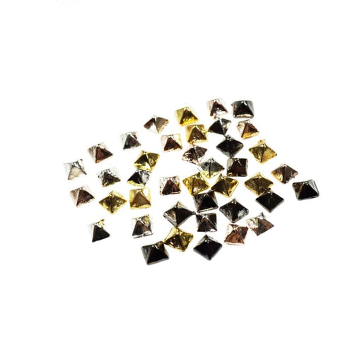 Solid Metal Pyramid Studs silver/gold/rose gold/gun metal 10pcs - OceanNailSupply