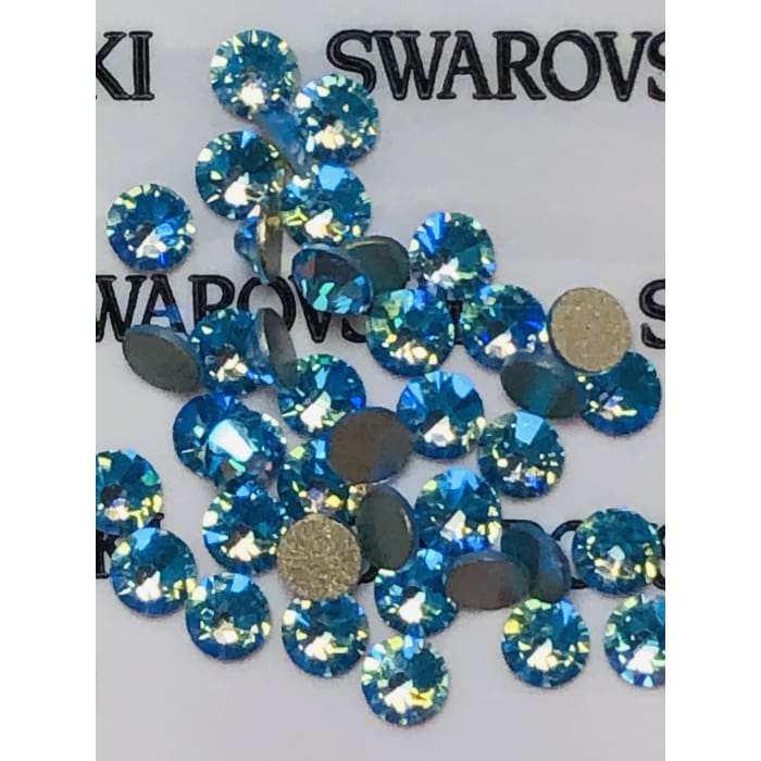 Swarovski Aquamarine Shimmer Flatback - OceanNailSupply
