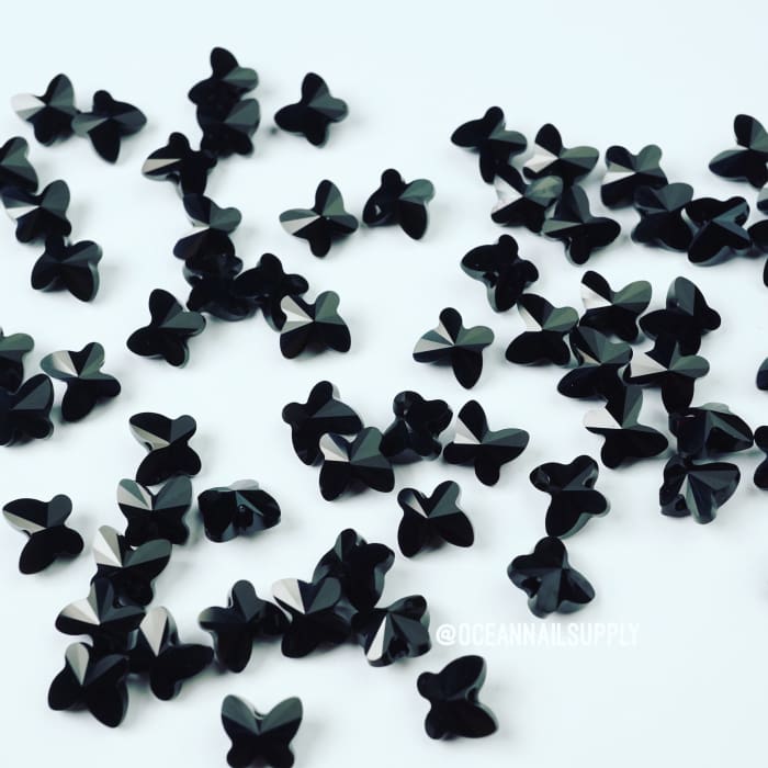 Swarovski Butterfly Bead Jet 8mm 5pcs - OceanNailSupply