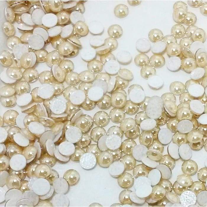Swarovski Pearl Golden Shadow Flatback - OceanNailSupply