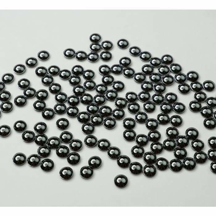 Swarovski Pearl Jet Hematite Flatback - OceanNailSupply