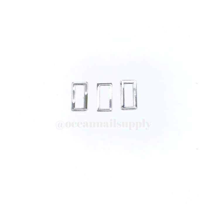 Thin Frame Silver Rectangle Frame - OceanNailSupply